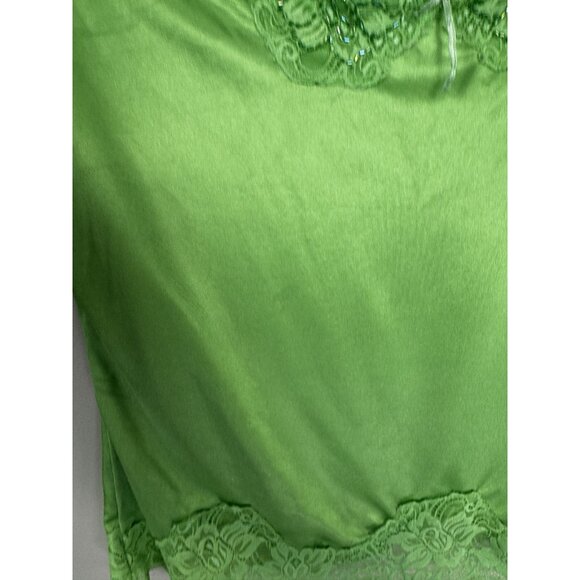 VTG 90s Tinker Bell Green Sweetheart Cami XL Winx Y2K Sparkle Fairycore Tank Top - Picture 3 of 15